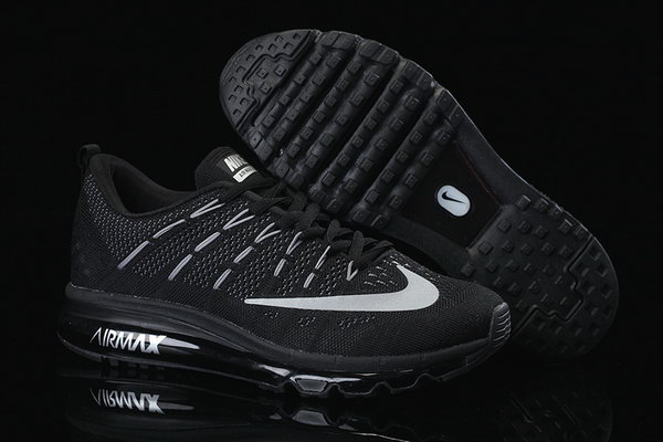 Mens Cheap Air Max 2016 Flyknit Black Outlet Online